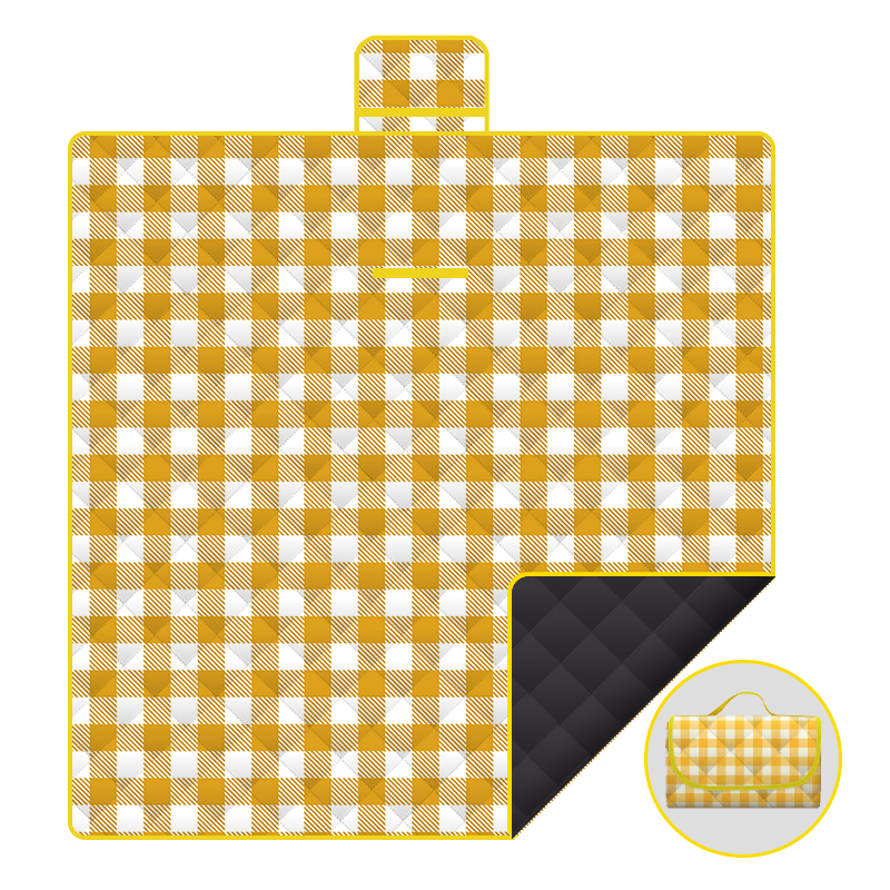 POLY PONGEE PICNIC MAT WITH ULTRA-SONIC QUILTING T
